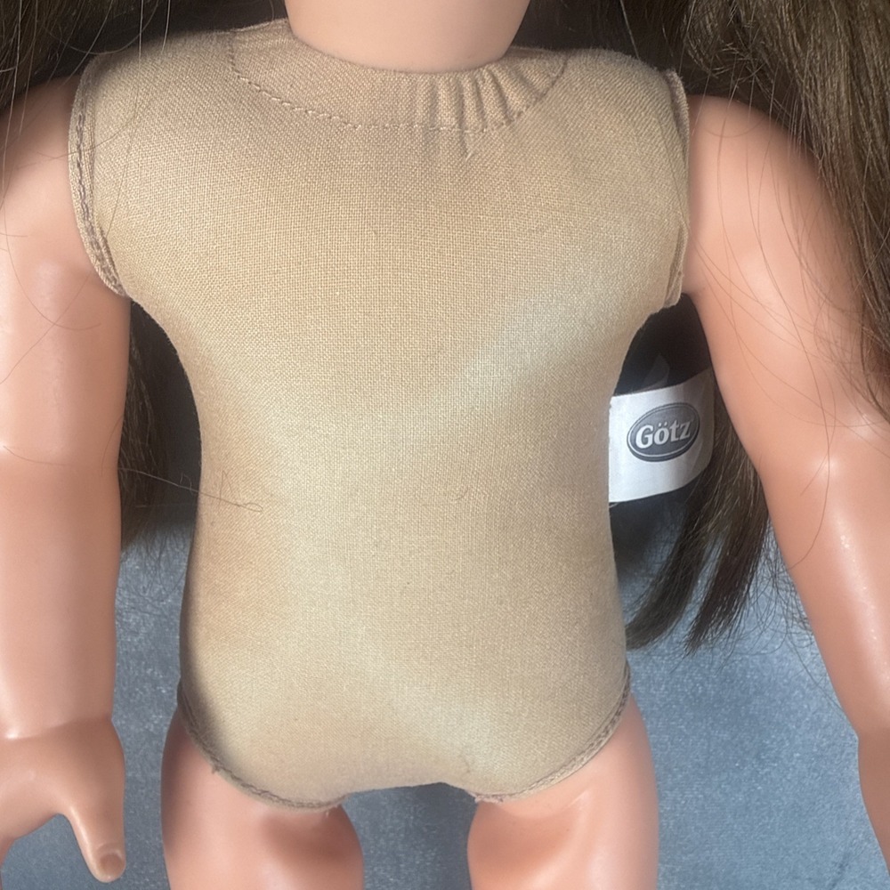 Götz 18" Doll Brunette Hair Brown Eyes Rooted Hair Soft Body Vinyl - Picture 6 of 16